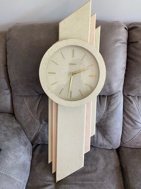 Ivory and Blush Decorative Wall Clock - Brand Unknown